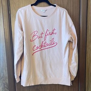 Wildfox Pink Sweatshirt - 'But First, Cocktails'